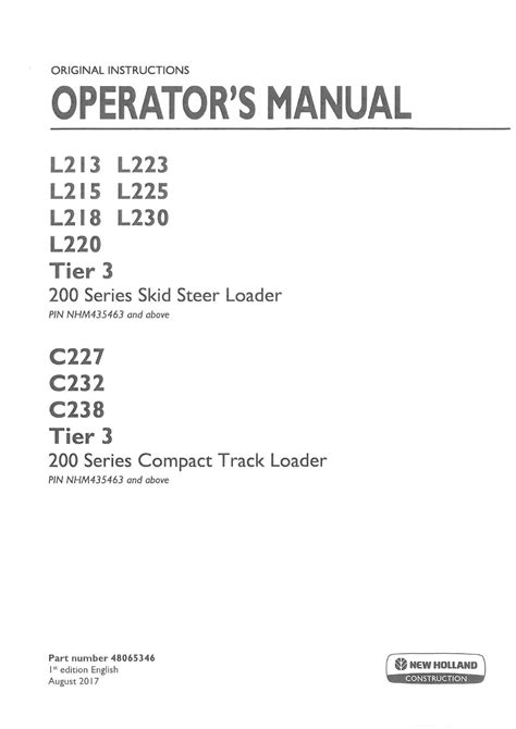 operators manual new holland c-238 skid steer online|New holland C238 Manuals .